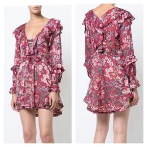 For Love And Lemons Flora Drawstring Mini Dress